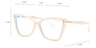 Tom Ford® FT5844-B FT5844-B 025 55 - 025 - Shiny Ivory, t" Logo / Blue Block Lenses" Eyeglasses