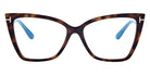 Tom Ford® FT5844-B FT5844-B 052 55 - 052 - Matte Havana ГѓВўГ‚в‚¬Г‚Е“tГЈВўГ‚в‚¬Г‚Вќ Logo / Blue Block Lenses Eyeglasses