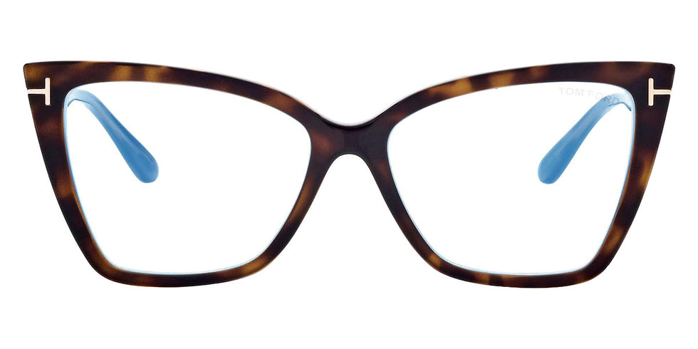 Tom Ford® FT5844-B FT5844-B 052 55 - 052 - Matte Havana ГѓВўГ‚в‚¬Г‚Е“tГЈВўГ‚в‚¬Г‚Вќ Logo / Blue Block Lenses Eyeglasses