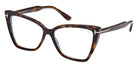 Tom Ford® FT5844-B FT5844-B 052 55 - 052 - Matte Havana ГѓВўГ‚в‚¬Г‚Е“tГЈВўГ‚в‚¬Г‚Вќ Logo / Blue Block Lenses Eyeglasses