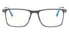 Tom Ford® FT5865-B FT5865-B 020 55 - 020 - Matte Stone Grey, Shiny Light Ruthenium, t" Logo / Blue Block Lenses" Eyeglasses