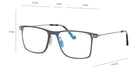 Tom Ford® FT5865-B FT5865-B 020 55 - 020 - Matte Stone Grey, Shiny Light Ruthenium, t" Logo / Blue Block Lenses" Eyeglasses