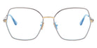 Tom Ford® FT5876-B FT5876-B 014 56 - 014 - Shiny Light Ruthenium, Transparent Amber, t" Logo/ Blue Block Lenses" Eyeglasses