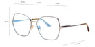 Tom Ford® FT5876-B FT5876-B 014 56 - 014 - Shiny Light Ruthenium, Transparent Amber, t" Logo/ Blue Block Lenses" Eyeglasses
