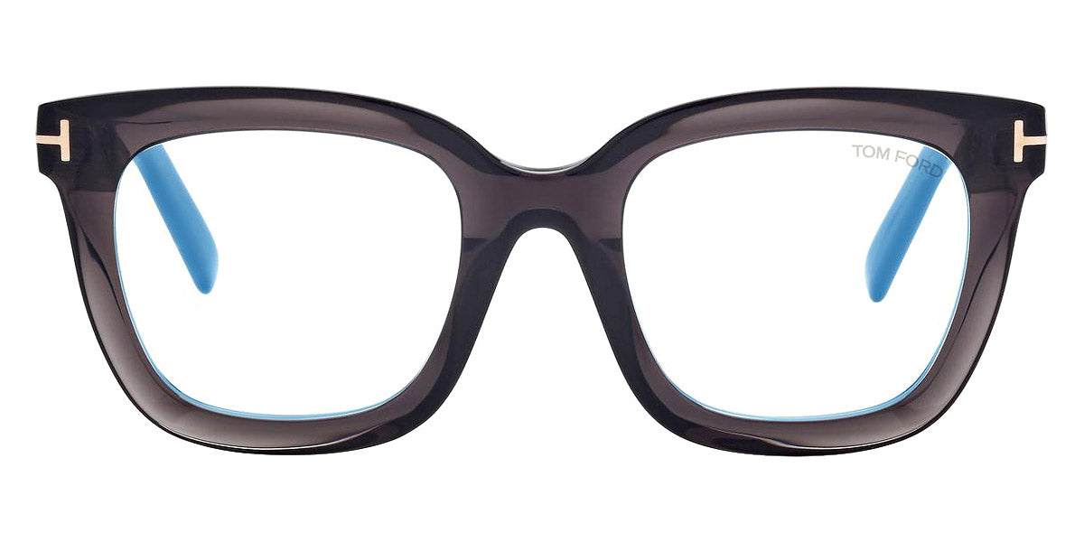 Tom Ford® FT5880-B FT5880-B 020 51 - 020 - Shiny Transparent Grey, t" Logo / Blue Block Lenses" Eyeglasses