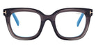 Tom Ford® FT5880-B FT5880-B 020 51 - 020 - Shiny Transparent Grey, t" Logo / Blue Block Lenses" Eyeglasses