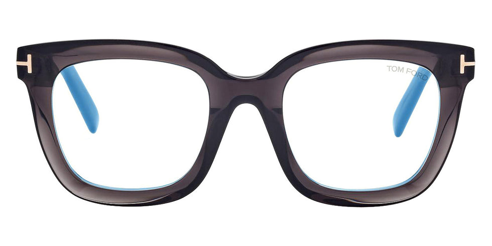 Tom Ford® FT5880-B FT5880-B 020 51 - 020 - Shiny Transparent Grey, t" Logo / Blue Block Lenses" Eyeglasses