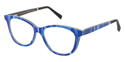 Gold & Wood® GAIA 03 G&W GAIA 03 02 51 - 02 - Blue Shibori Silk/Night Blue Bolivar/Grey Oak Eyeglasses