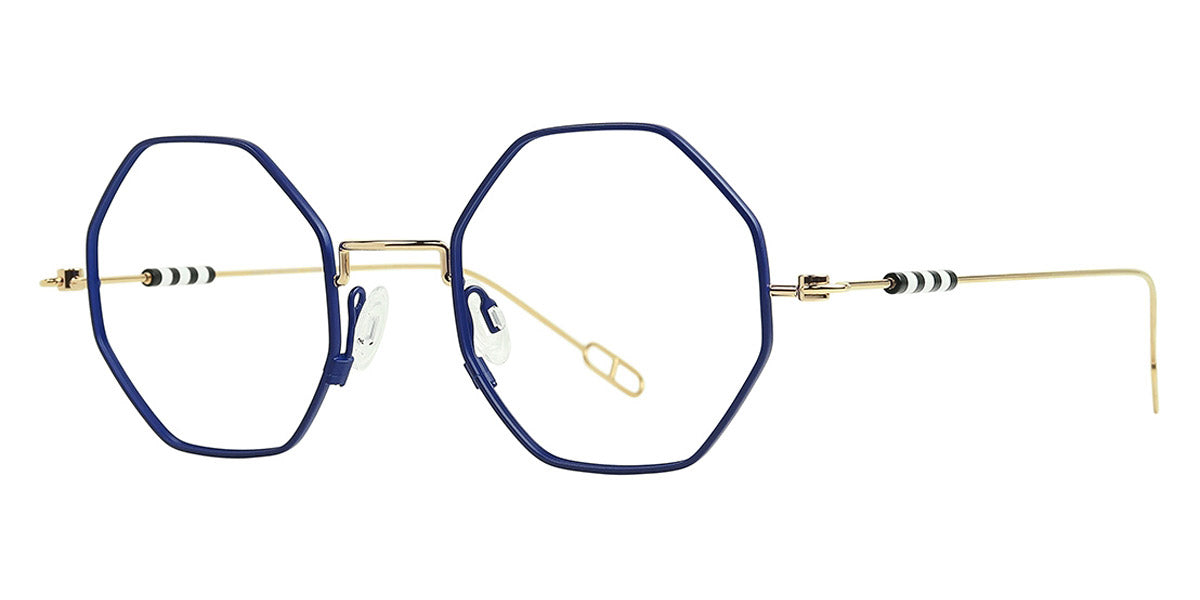 Anne & Valentin® HANSKA - Blue/Gold Eyeglasses