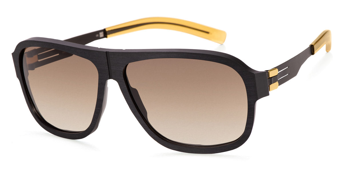 Ic! Berlin® Power Law Black-Rough Brown Sand 62 Sunglasses