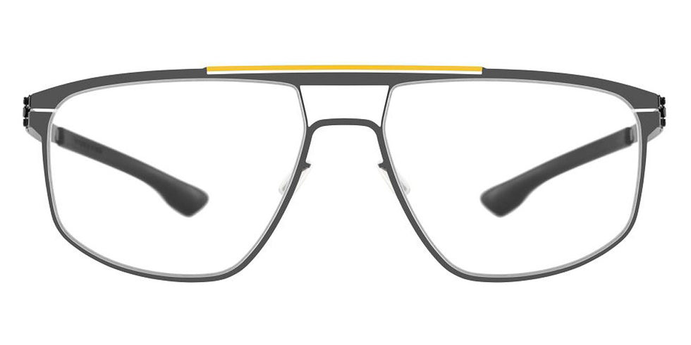 Ic! Berlin® AMG 08 Yellow Bridge-Gun-Metal 56 Eyeglasses
