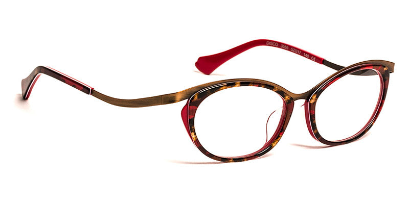 J.F. Rey® Disco JFR Disco 3555 52 - 3555 Red Panther/Gold Brushed Eyeglasses