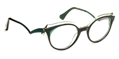J.F. Rey® Edith JFR Edith 0040 48 - 0040 Black/Green with Stone Emerald Eyeglasses