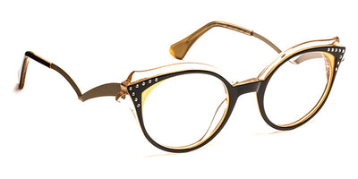 J.F. Rey® Edith JFR Edith 0050 48 - 0050 Black/Gold with Golden Stones Eyeglasses