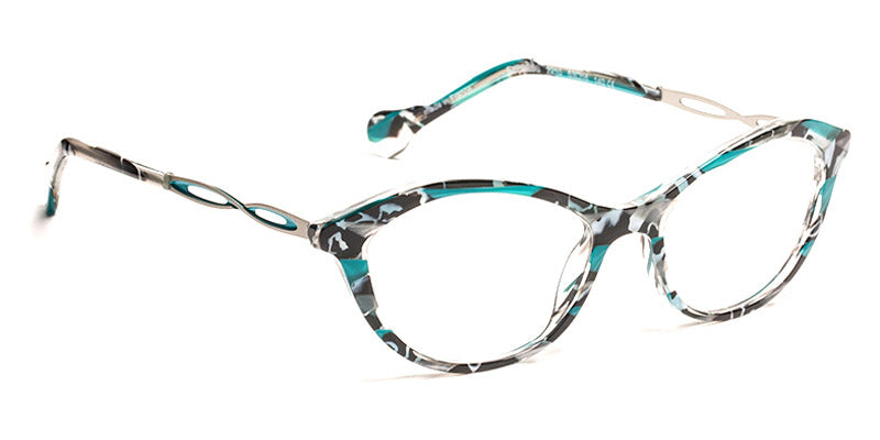 J.F. Rey® Express JFR Express 2210 53 - 2210 Blue Recode/Temple Silver/Turquoise Eyeglasses