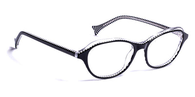 J.F. Rey® Fizz JFR Fizz 0010 52 - 0010 Black/Black White Striped Eyeglasses