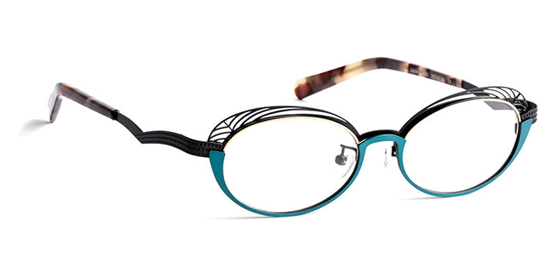 J.F. Rey® Gabby JFR Gabby 4003 50 - 4003 Black/Gold/Green Duck Eyeglasses