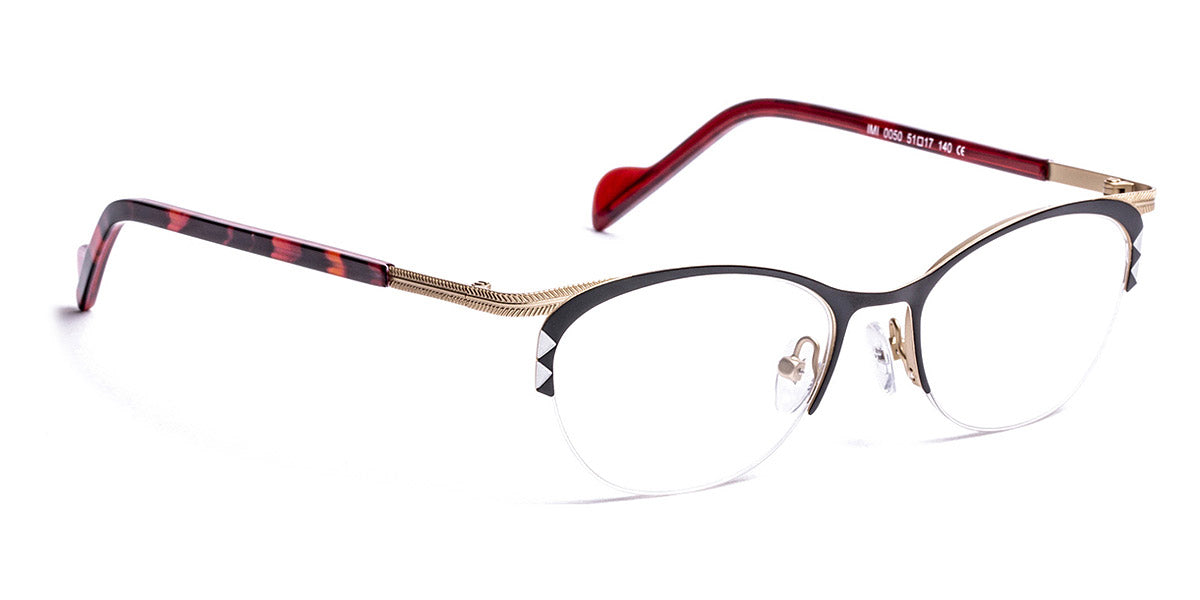 J.F. Rey® Imi JFR Imi 0050 51 - 0050 Black/Satin Gold/Silver Eyeglasses