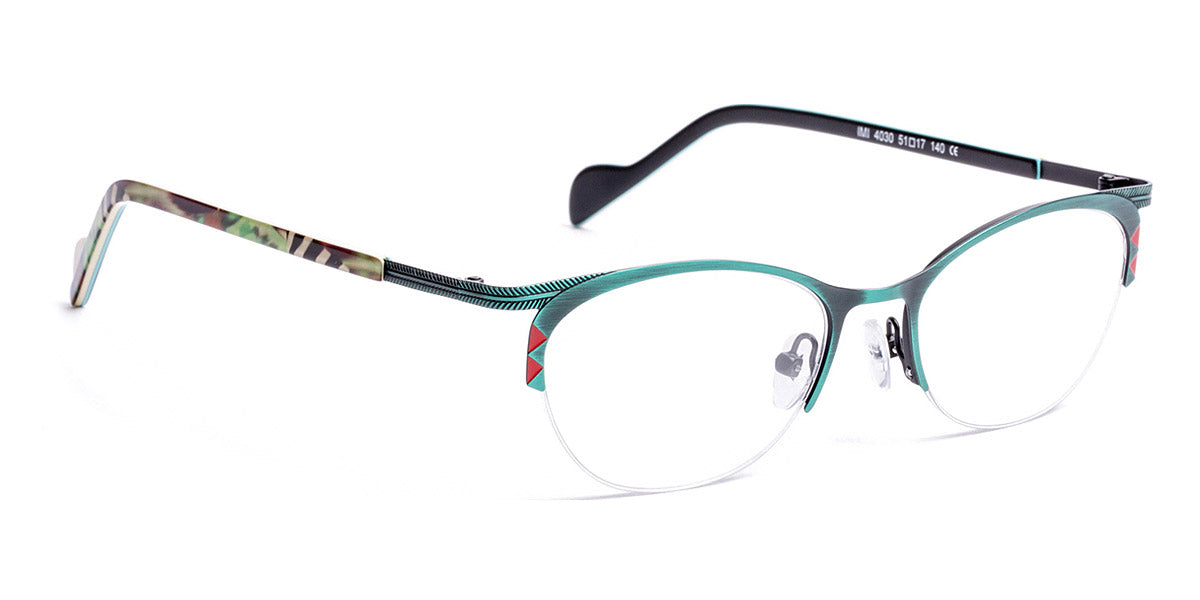 J.F. Rey® Imi JFR Imi 4030 51 - 4030 Brushed Emerauld/Red Eyeglasses