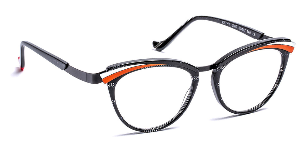 J.F. Rey® Kathy JFR Kathy 0060 51 - 0060 Nice Black/Neon Orange Eyeglasses