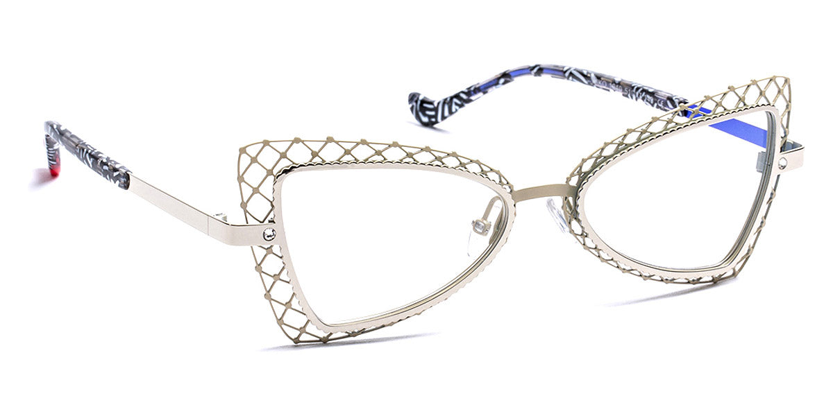 J.F. Rey® Kiko JFR Kiko 1010 51 - 1010 Ivory/Shiny Silver/Blue Eyeglasses