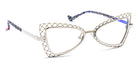 J.F. Rey® Kiko JFR Kiko 1010 51 - 1010 Ivory/Shiny Silver/Blue Eyeglasses