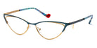J.F. Rey® Kim JFR Kim 2550 54 - 2550 Blue Duck/Yellow Gold Satin Eyeglasses