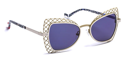 J.F. Rey® Kristal JFR Kristal 1010 51 - 1010 Ivory/Shiny Silver/Blue Sunglasses