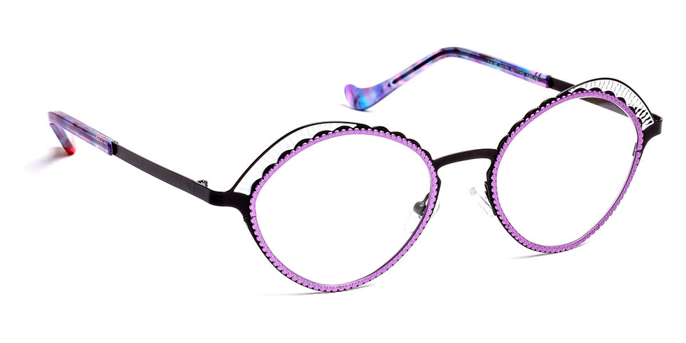 J.F. Rey® Lilie JFR Lilie 0070 50 - 0070 Black/Mauve/White Eyeglasses