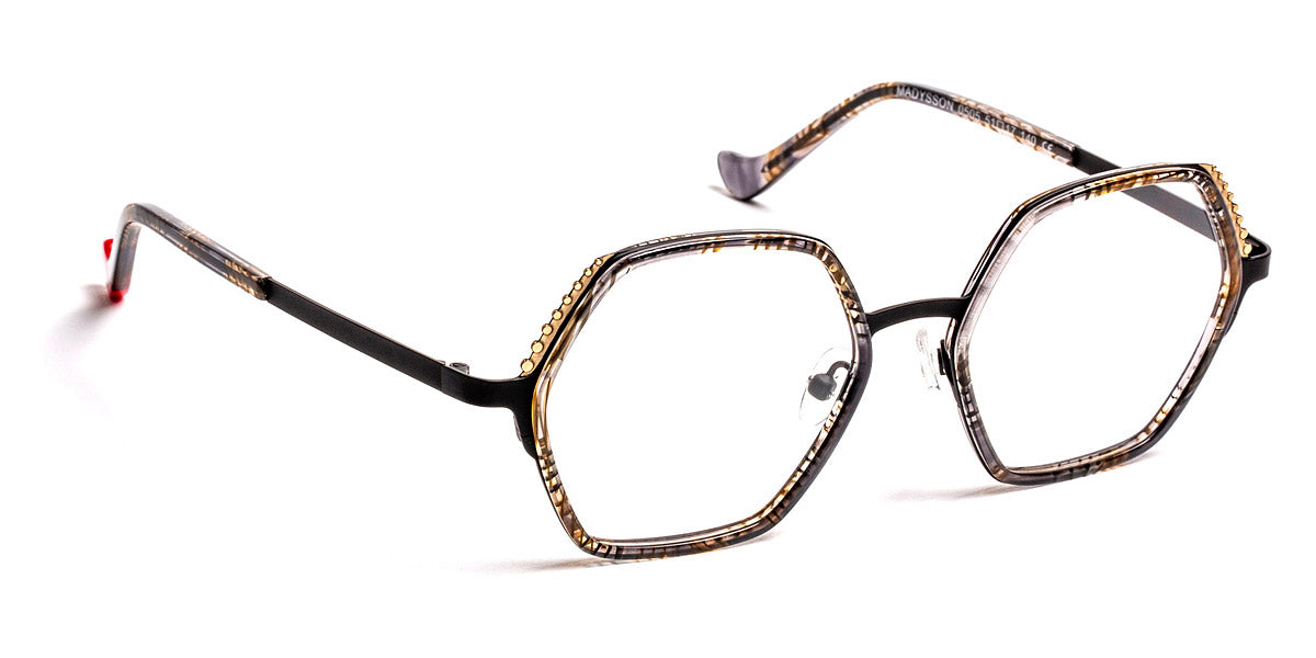 J.F. Rey® Madysson JFR Madysson 0505 51 - 0505 Beautiful Black/Satin Black/Gold Eyeglasses