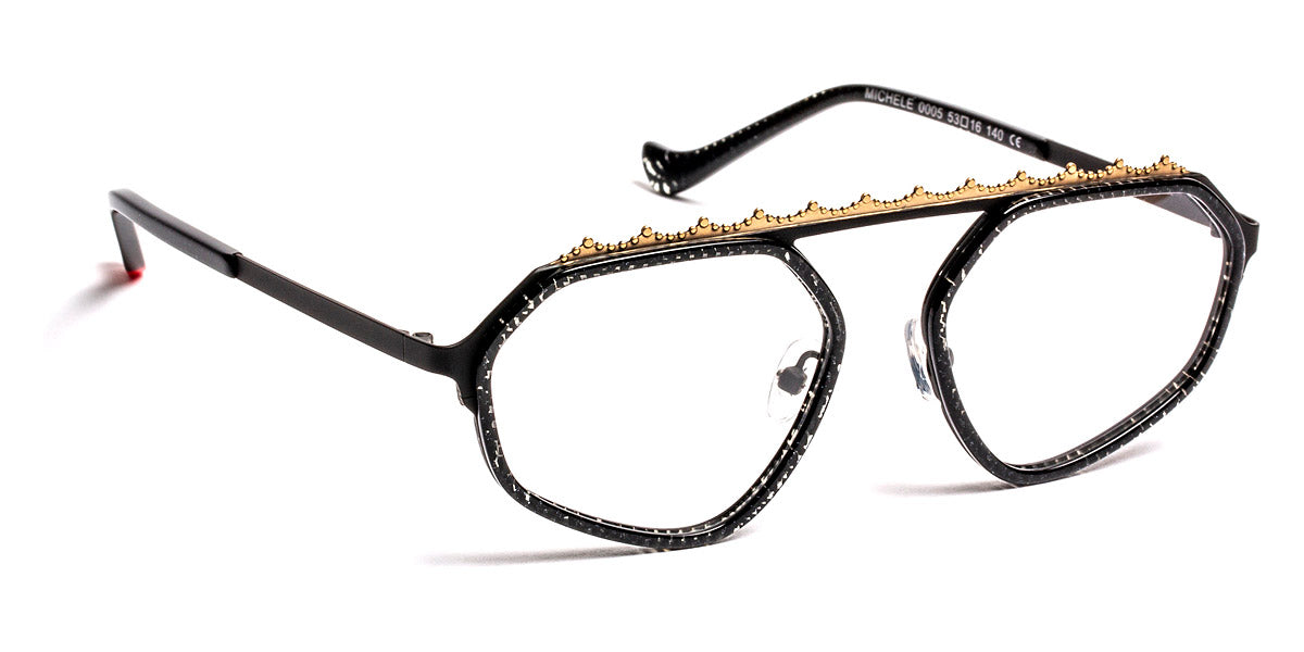 J.F. Rey® Michele JFR Michele 0005 53 - 0005 Beautiful Black/Satin Black/Gold Eyeglasses