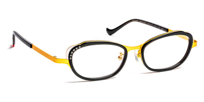 J.F. Rey® News JFR News 0010ST 51 - 0010ST Black/Gold/White with Stones Eyeglasses