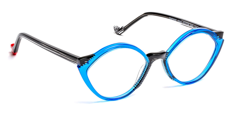 J.F. Rey® Ondine JFR Ondine 2000 53 - 2000 Blue/Black and Crystal Striped Eyeglasses