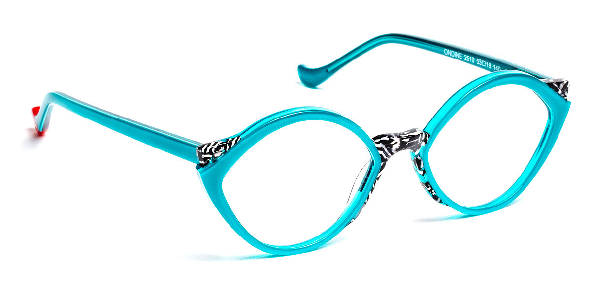 J.F. Rey® Ondine JFR Ondine 2510 53 - 2510 Turquoise/White and Black Eyeglasses