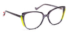 J.F. Rey® Onlyou JFR Onlyou 0050 54 - 0050 Black and Crystal/Yellow Eyeglasses