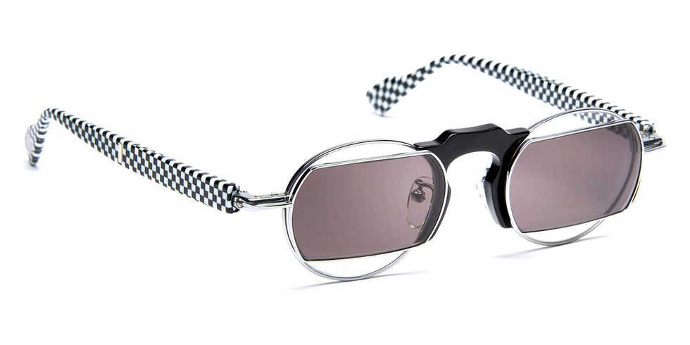 J.F. Rey® HKXJF01 JFR HKXJF01 0110 47 - 0110 Col Black/Checkerboard/Shiny Silver Sunglasses