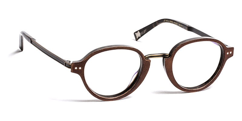 J.F. Rey® JF1453 JFR JF1453 9050 45 - 9050 Brown Leather/Black Cubismo Eyeglasses