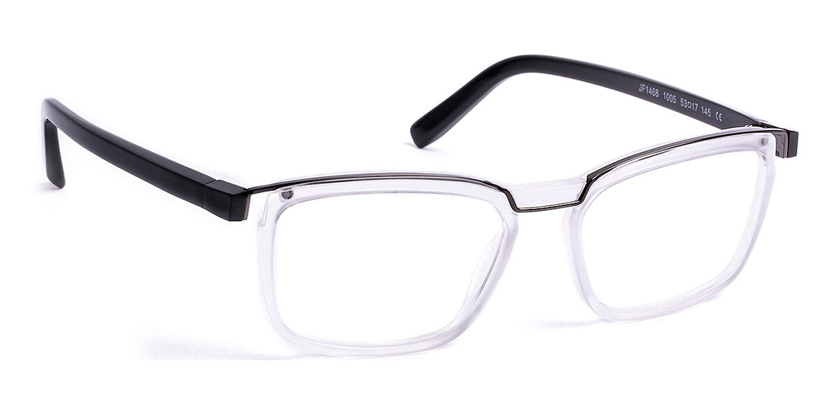 J.F. Rey® JF1468 JFR JF1468 1005 53 - 1005 Shiny Crystal/Shiny Gunmetal Eyeglasses