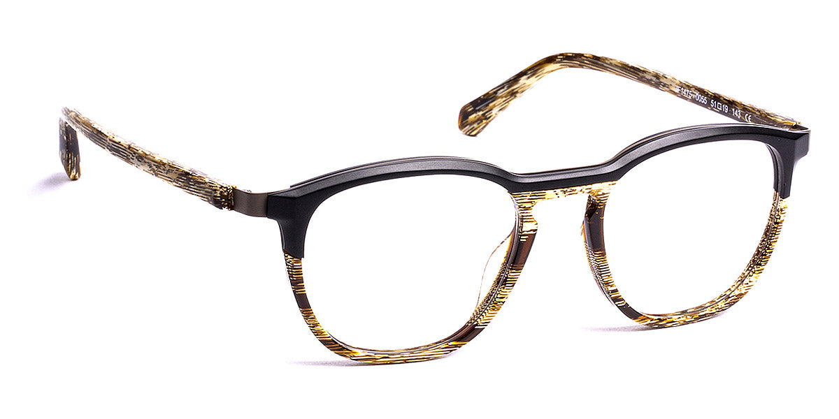 J.F. Rey® JF1475 JFR JF1475 0055 51 - 0055 Top Black/Bottom Yellow Horn/Metal Gunmetal Eyeglasses