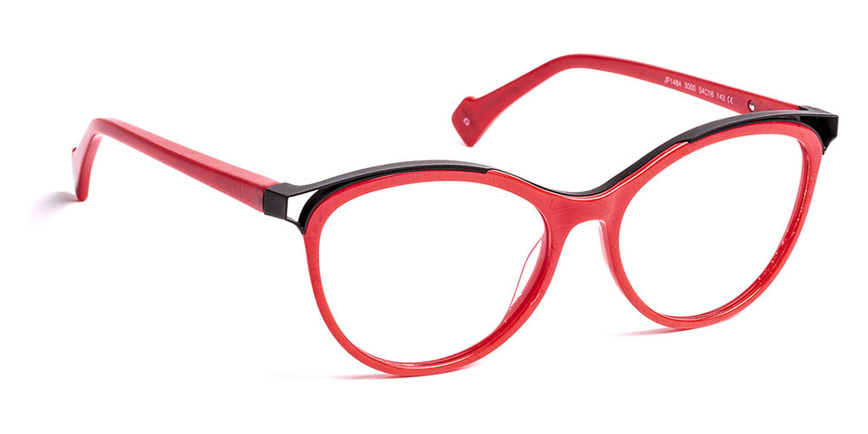 J.F. Rey® JF1484 JFR JF1484 3000 54 - 3000 Red/Satin Black Eyeglasses