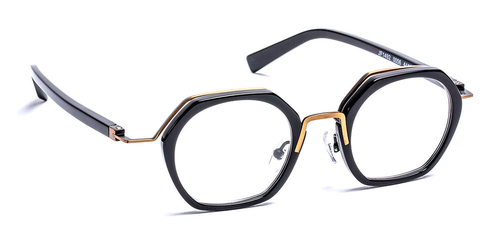 J.F. Rey® JF1492 JFR JF1492 0056 44 - 0056 Shiny Black/Brushed Gold Eyeglasses