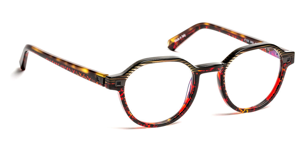J.F. Rey® JF1532 JFR JF1532 0939 47 - 0939 Brown and Beige Striped/Red Python Eyeglasses