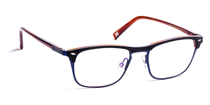 J.F. Rey® JF2784 JFR JF2784 0090 52 - 0090 Black Leather/Demi/Metal Blue Eyeglasses