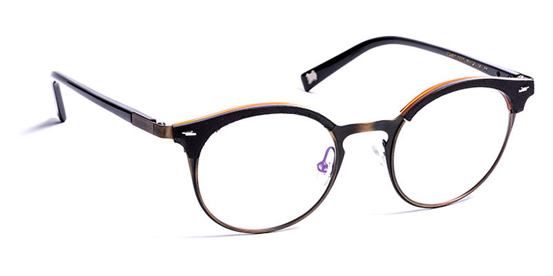 J.F. Rey® JF2785 JFR JF2785 0050 48 - 0050 Black Leather/Demi/Metal Brushed Gold Eyeglasses