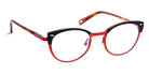 J.F. Rey® JF2843 JFR JF2843 3000 50 - 3000 Black Leather/Demi/Metal Red Eyeglasses