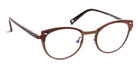 J.F. Rey® JF2843 JFR JF2843 5090 50 - 5090 Brown Leather/Ivory/Metal Brushed Gold Eyeglasses