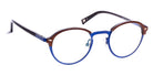 J.F. Rey® JF2844 JFR JF2844 2590 48 - 2590 Brown Leather/Brown/Metal Blue Eyeglasses