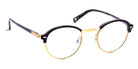 J.F. Rey® JF2844 JFR JF2844 6500 48 - 6500 Black Leather/Brown/Metal Gold Eyeglasses