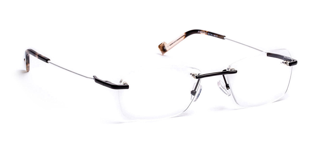 J.F. Rey® JF2853 JFR JF2853 0010 55 - 0010 Satined Black/White Eyeglasses