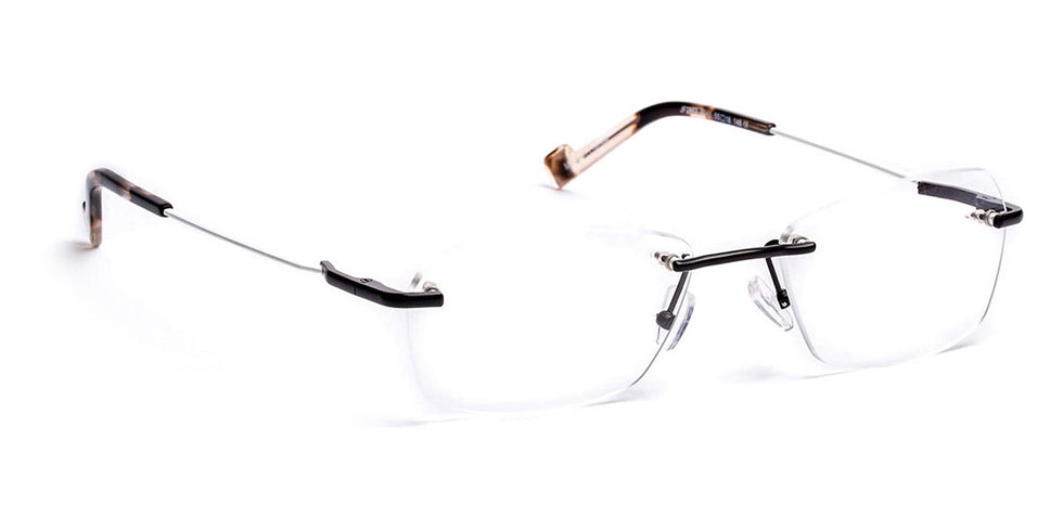 J.F. Rey® JF2853 JFR JF2853 0010 55 - 0010 Satined Black/White Eyeglasses